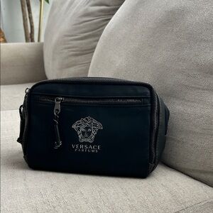 Versace Parfums Black Travel Toiletries Bag